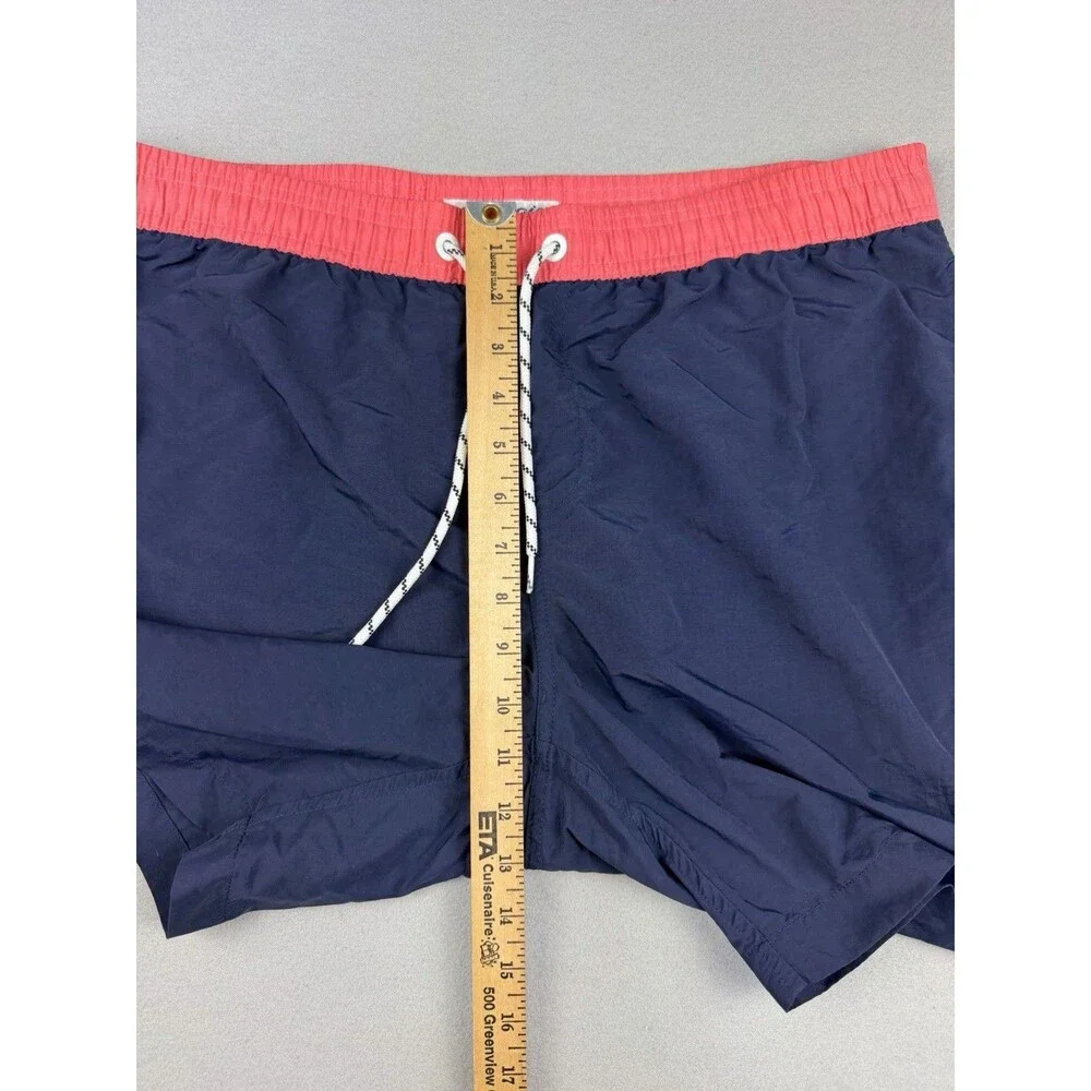 Maamgic Men's Swim Trunks Navy Blue with Coral Waistband Pockets Size XL Beach